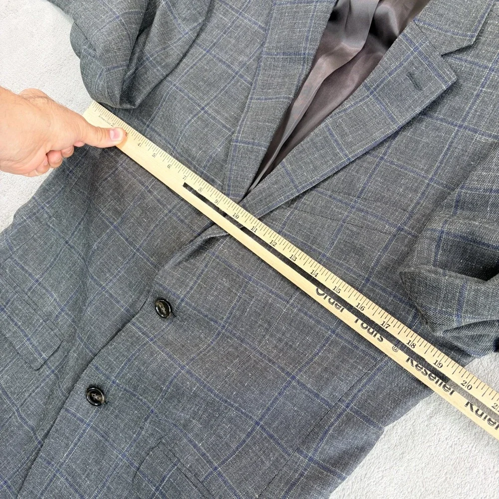 VTG Lauren Ralph Lauren Blazer Jacket Wool Silk Linen Blend WindowPane Men 38R